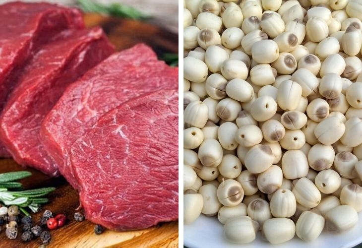 Thịt bò hầm với hạt sen tăng cường sức khỏe và hệ miễn dịch cơ thể
