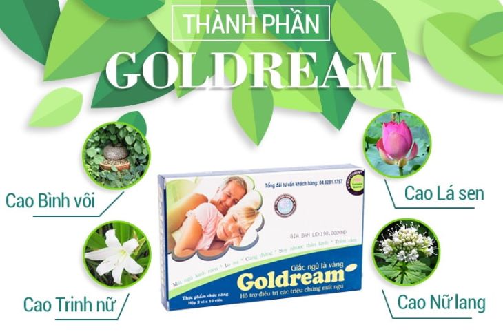 Thuốc trị mất ngủ Goldream có nhiều thành phần từ thiên nhiên Thuốc trị mất ngủ Goldream có nhiều thành phần từ thiên nhiên