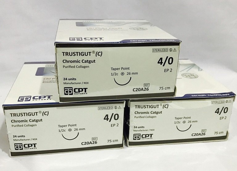 Chỉ catgut 4/0 dùng trong cấy chỉ