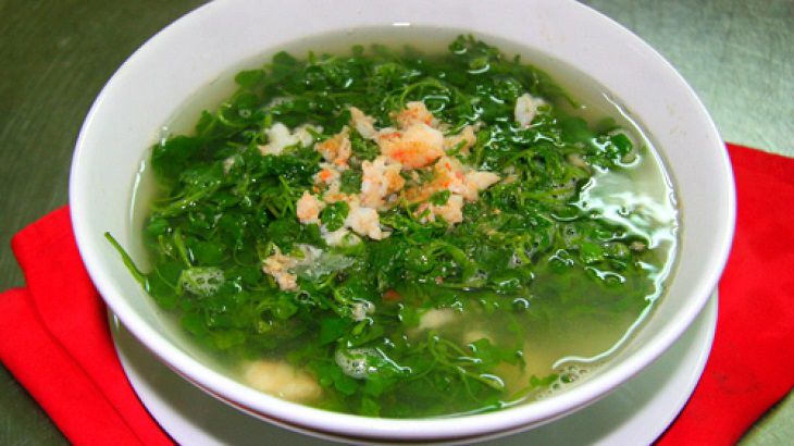 Bổ sung dinh dưỡng với món canh cải xoong nấu tôm