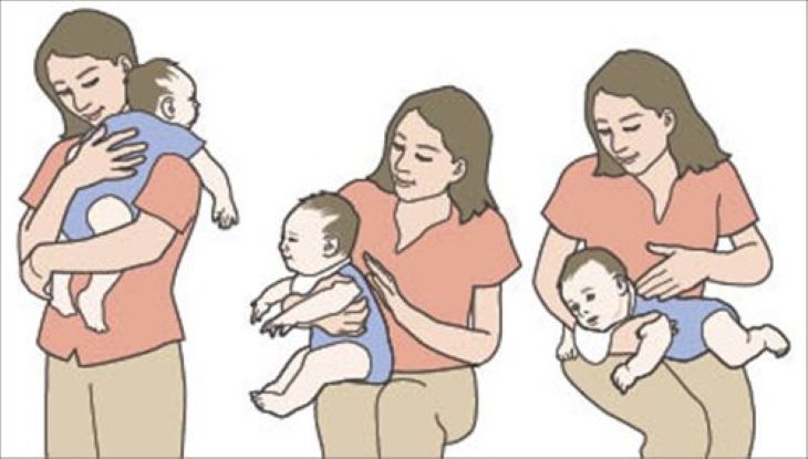 Các tư thế vỗ ợ hơi cho bé