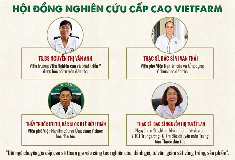 Hội đồng chuyên môn cấp cao của Trung tâm dược liệu Vietfarm