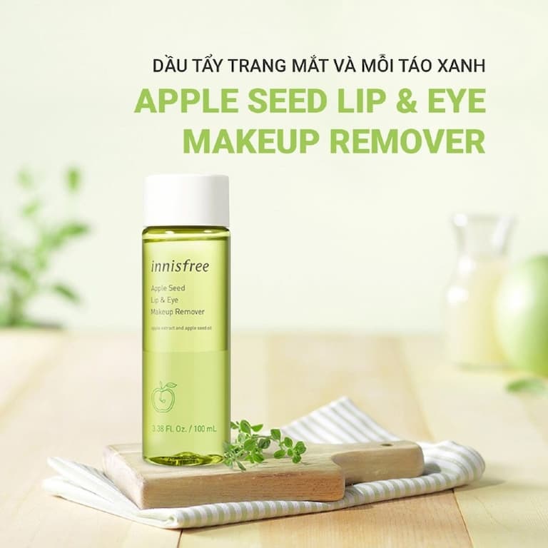 Dầu tẩy trang Innisfree Apple Seed Lip & Eye Makeup Remover lành tính và cấp ẩm hiệu quả