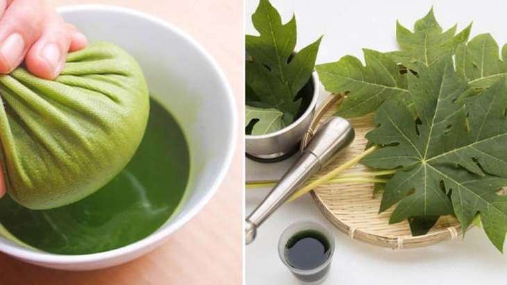 Dùng lá đu đủ để đắp ngoài da