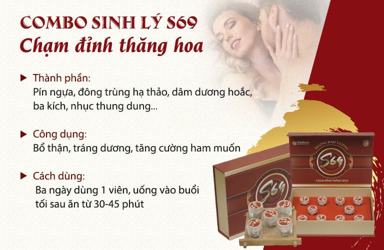 Bảng thành phần "10 vị bổ 10" của combo sinh lý S69 Bảng thành phần "10 vị bổ 10" của combo sinh lý S69