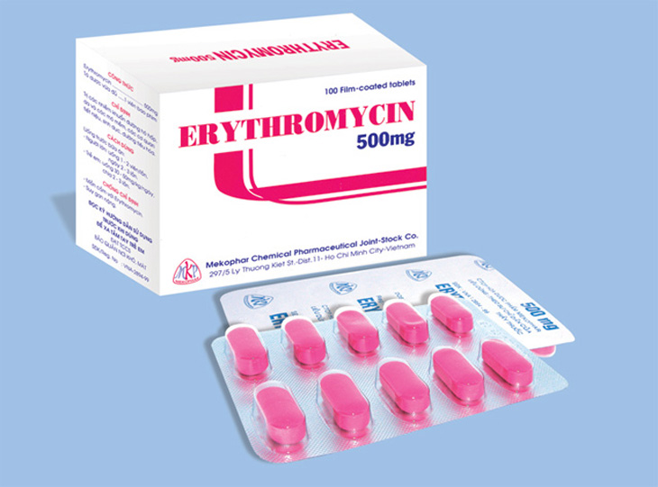 Bé bị viêm amidan uống thuốc gì - Thuốc Erythromycin